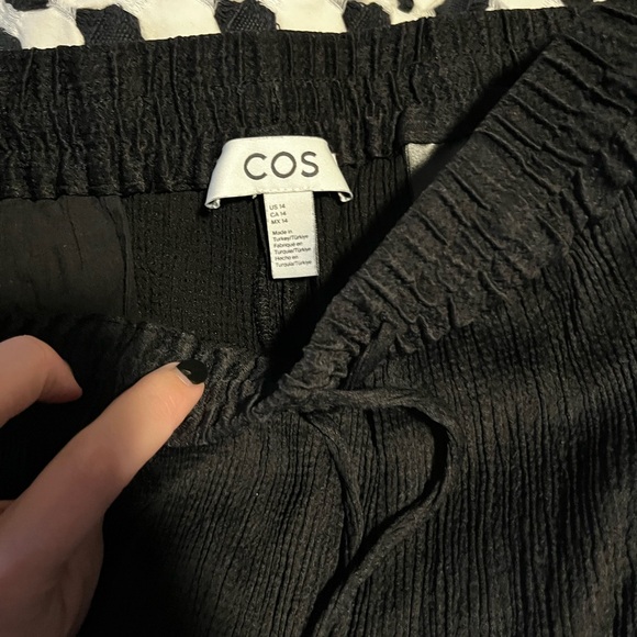 COS Textured Black Drawstring Pants - Picture 2 of 3
